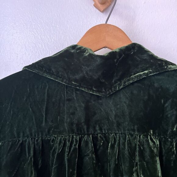 Indian Market‎ Alfredo’s Wife 2 pc green velvet skirt blouse set L RARE - Picture 7 of 8